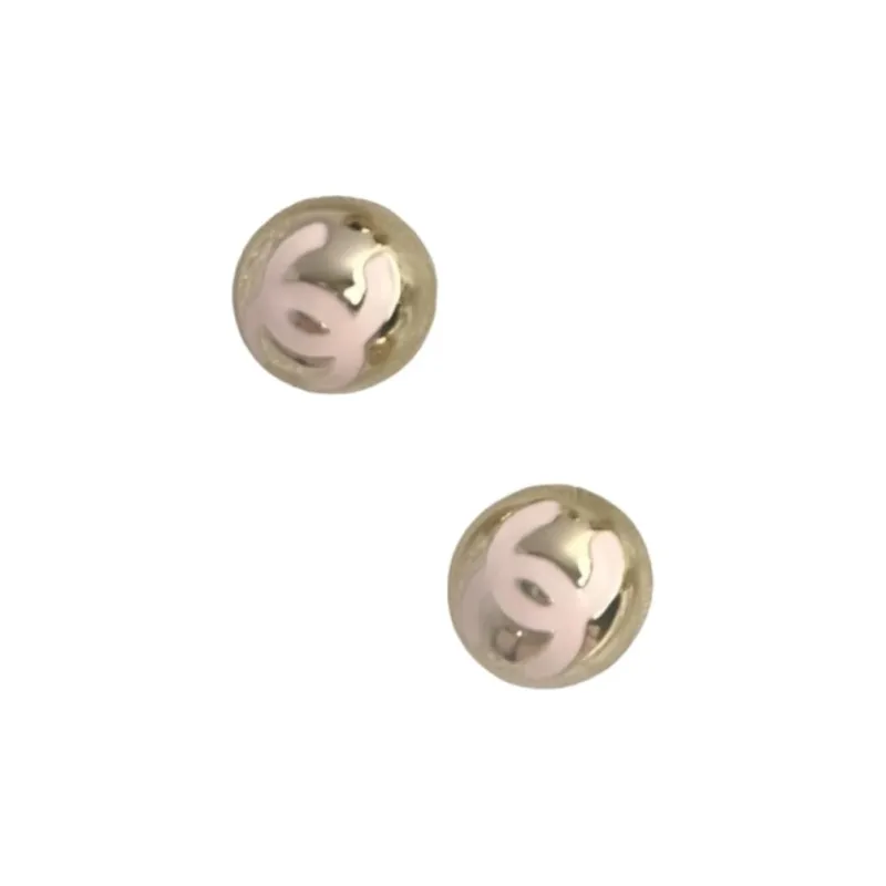 CHANEL Metal Ball Stud Earrings Women's Gold-0