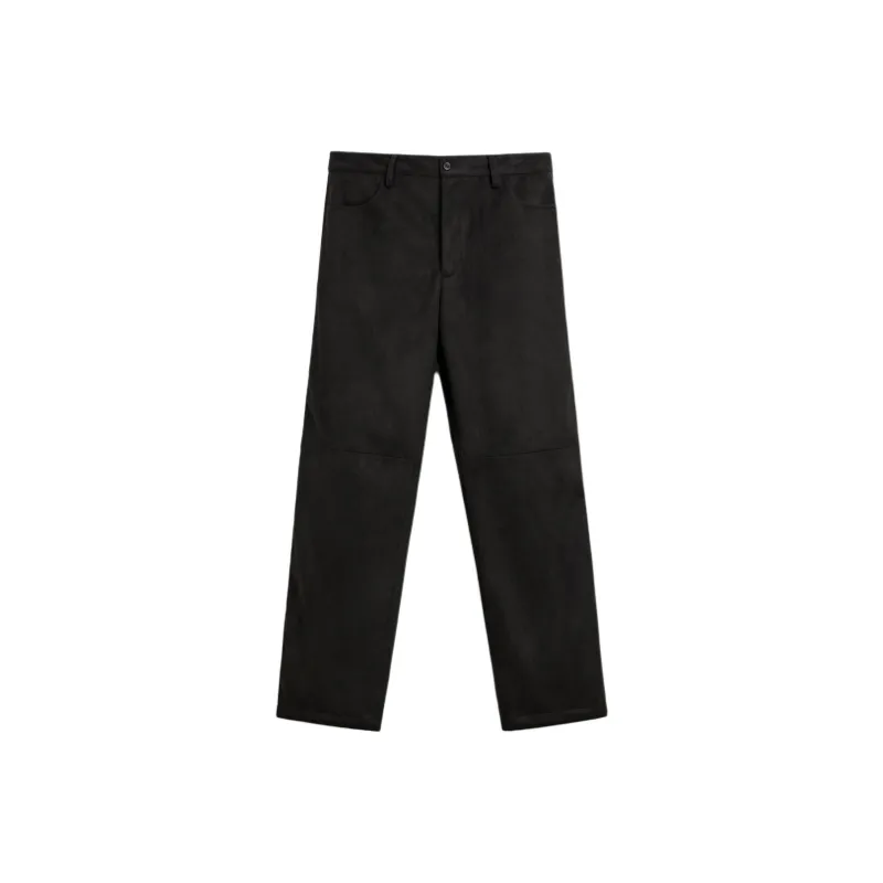ZARA Leather Pants Men Brown-0