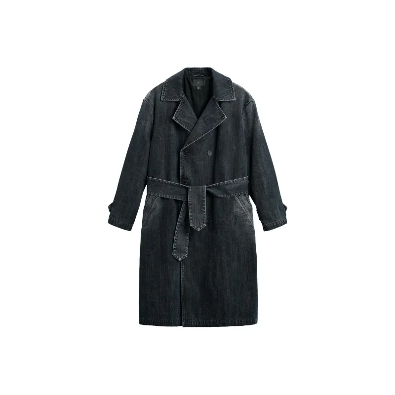 ZARA New Year Trench Coats Men Blue-0