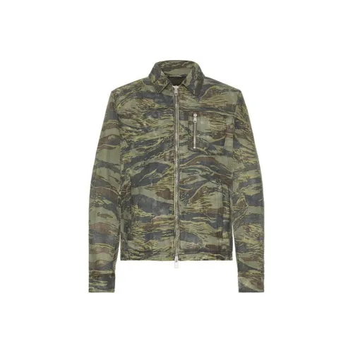 ALLSAINTS Leather Jacket Men's Green