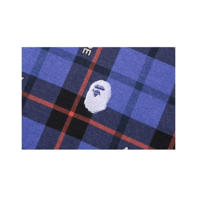 A BATHING APE Logo Check Relaxed Fit One Point Tee-3