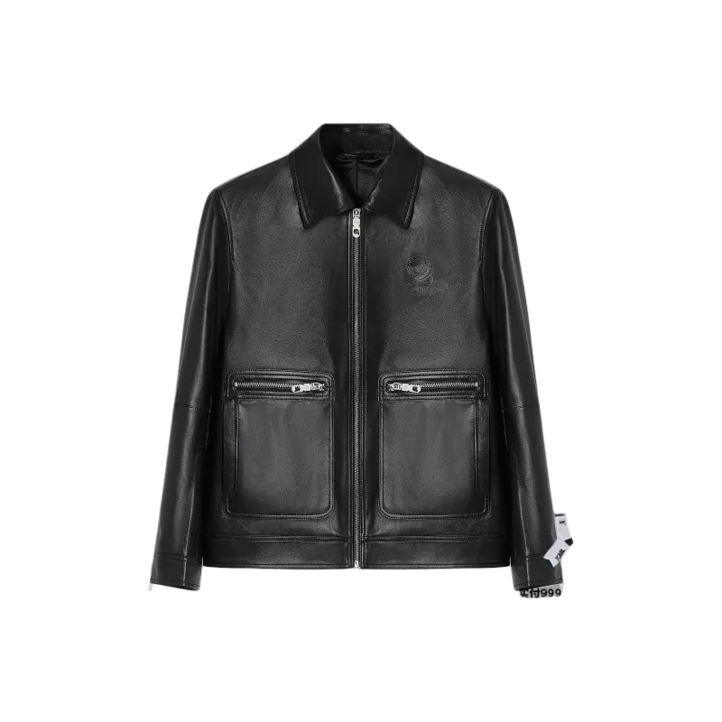 KARL LAGERFELD SS25 Leather Jacket Men's Black-0