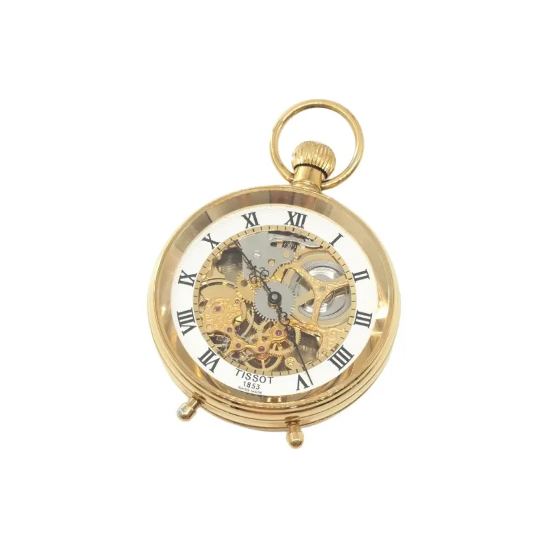 TISSOT Mechanical Movement Brass Pocket Watch 49mm Unisex Silver-1