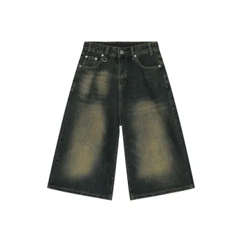 Voguo Relay Denim Shorts Unisex Vintage Blue