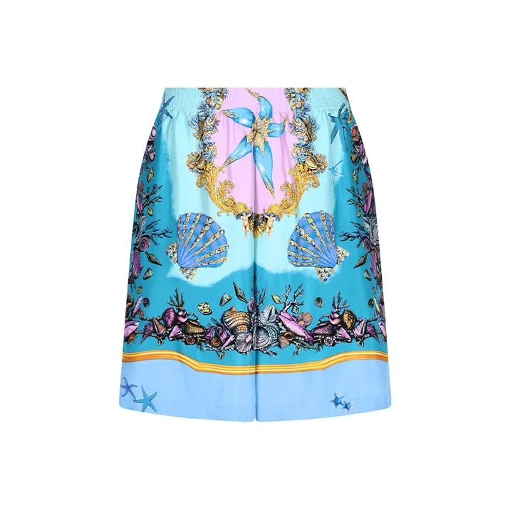 VERSACE Trésor De La Mer Print Silk Shorts-0