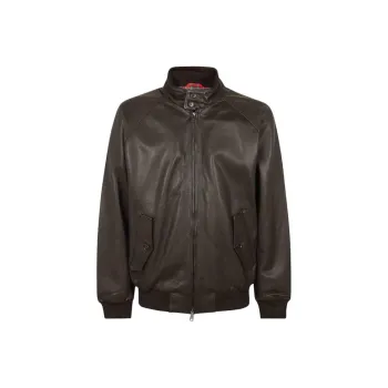 BARACUTA Leather Jacket Men's Dark Brown