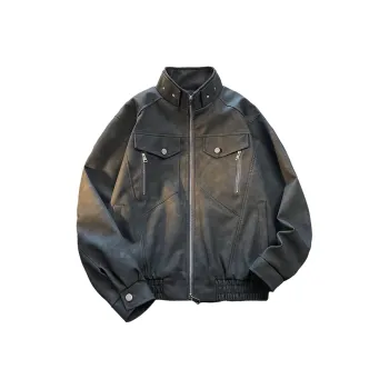 DJ.SPIRIT Leather Jacket Unisex Dark Blue
