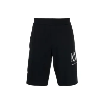 ARMANI EXCHANGE Men Logo Embroidered Track Shorts Black