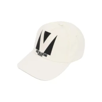 Valentino 100% Cotton Baseball Caps Men's White
