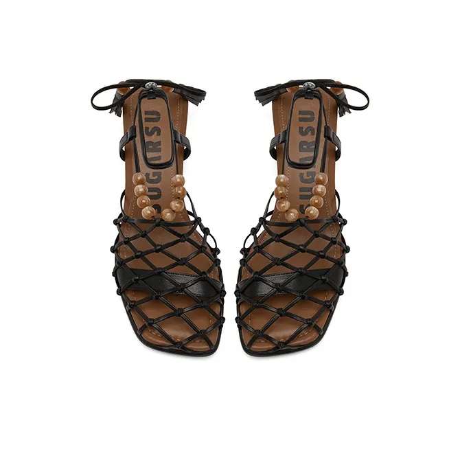 SUGARSU Roman Sandals Women's Black-3