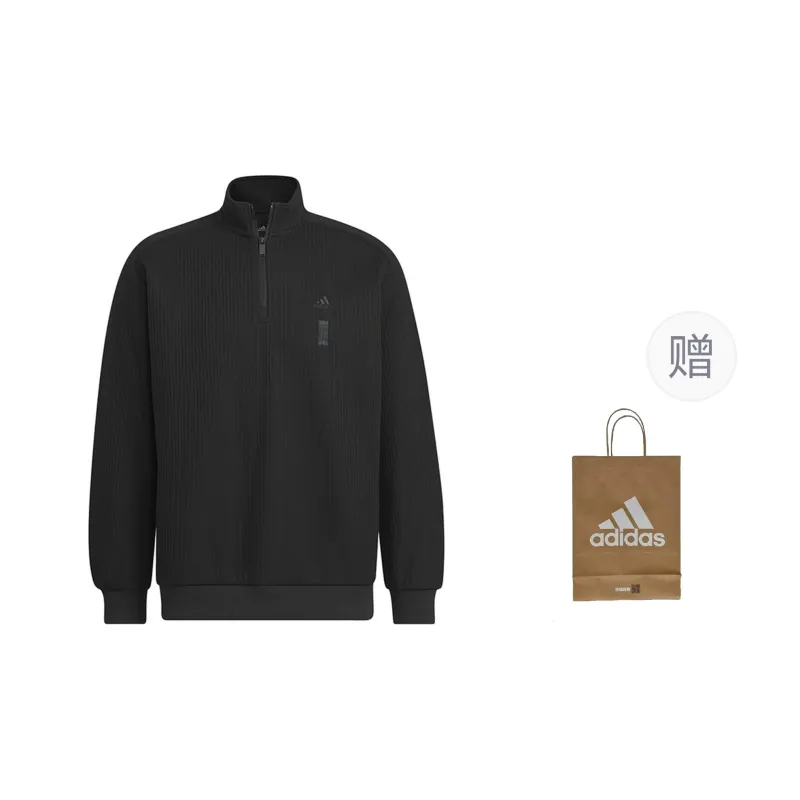 Adidas Jackets Coats Men's Black+Shopping Bag-0