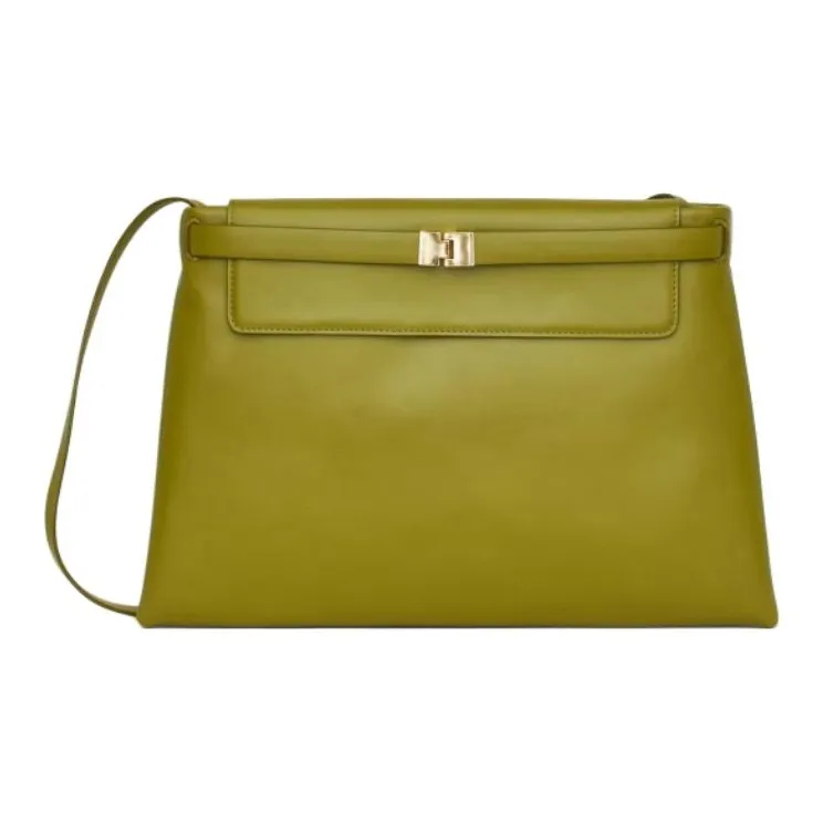 ARKET Cow Leather Shoulder Bag Large Size Women's Green-3