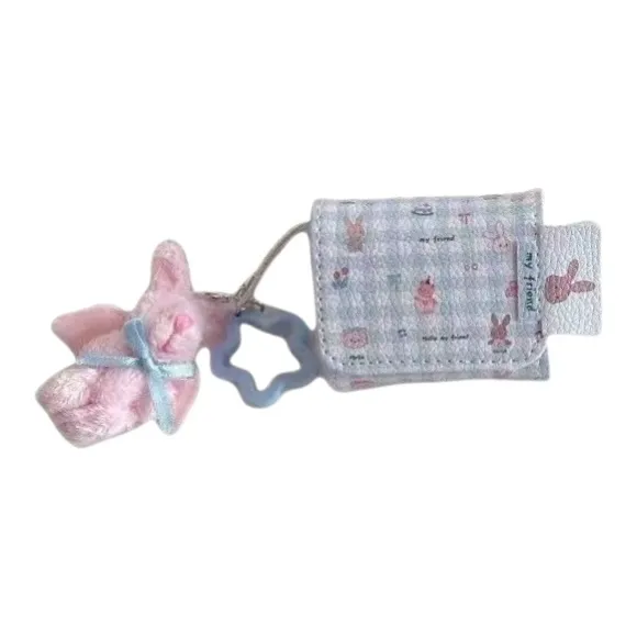 Beams Compatibility Airpods4/3/Pro/Pro2 Leather Ins Cute Cartoon Leather Plaid Rabbit Bear Headphone Cases-4