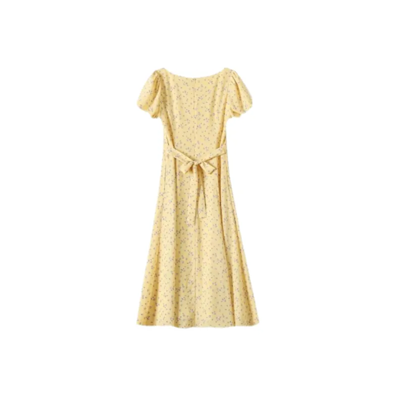 ABBY GODDESS Short Sleeved Dress Women's Yellow-1