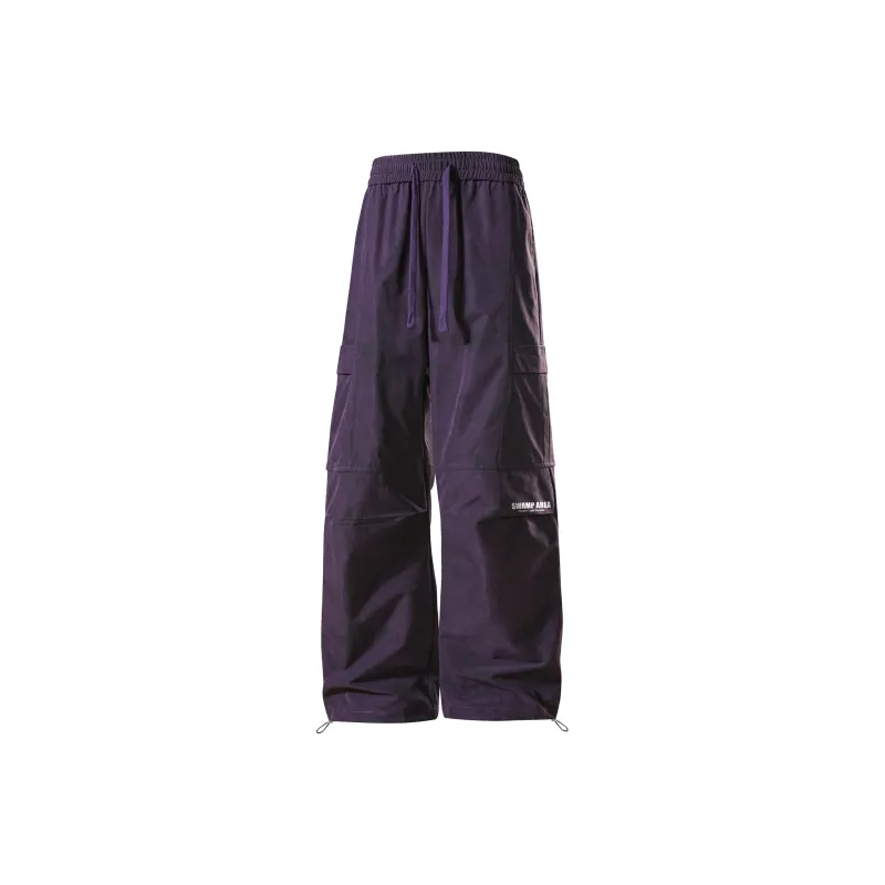 SWAMP AREA Cargo Pants Unisex Black-5