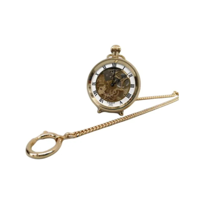 TISSOT Mechanical Movement Brass Pocket Watch 49mm Unisex Silver-3