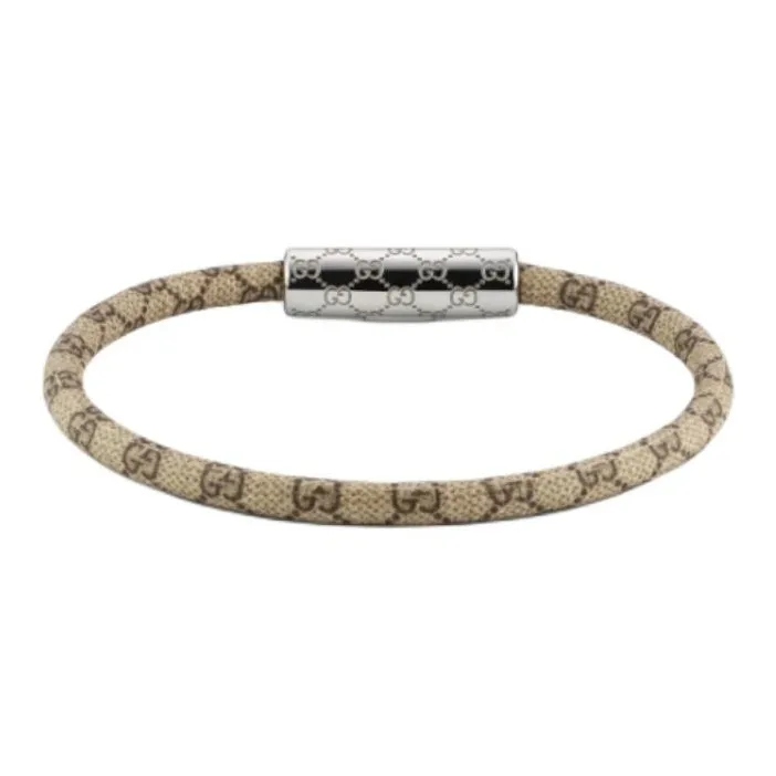 GUCCI Palladium Metal Bracelets Unisex Beige-2