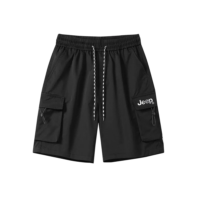 Jeep Lace Up Knee Length Quick Dry Casual Shorts Unisex-14