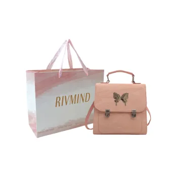 RIVMIND PU Carry Backpack Medium Size Women's White/Silver/Black/Pink