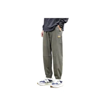 Tonlion Casual Pants Unisex Army Green