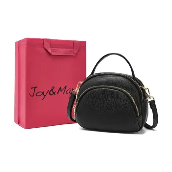 Joy&Mario Synthetic Leather Shoulder Bag, Handbag Women's Black