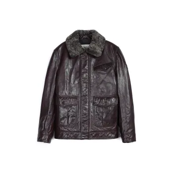 MCS Leather Jacket Men's Dark Coffee