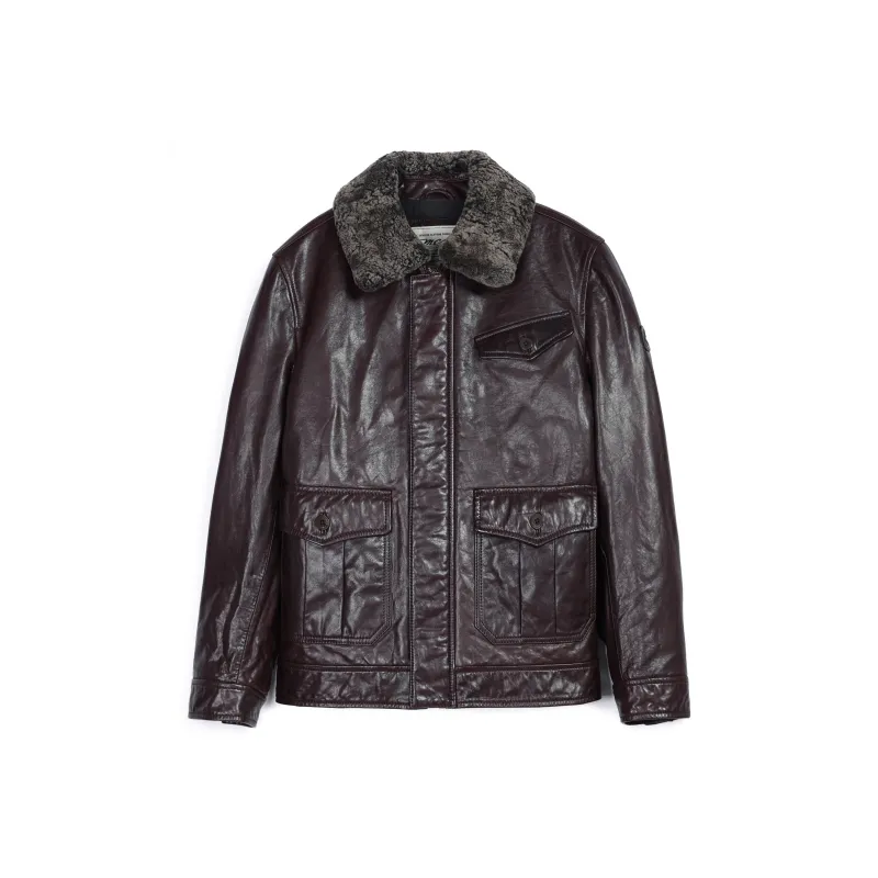 MCS Leather Jacket Men's Dark Coffee-0