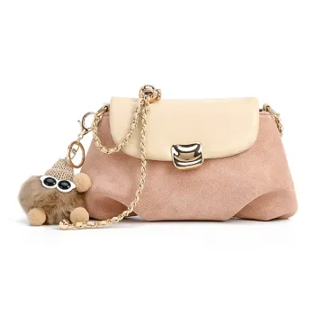 POLG PU Shoulder Bag Women's Pink/Brown