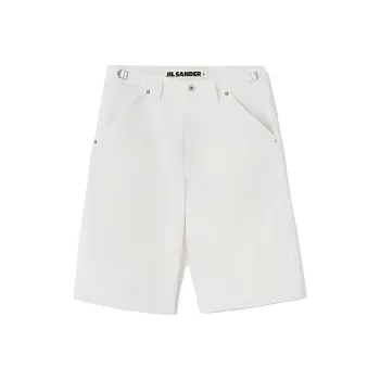 JIL SANDER + Logo Embroidered Denim Shorts