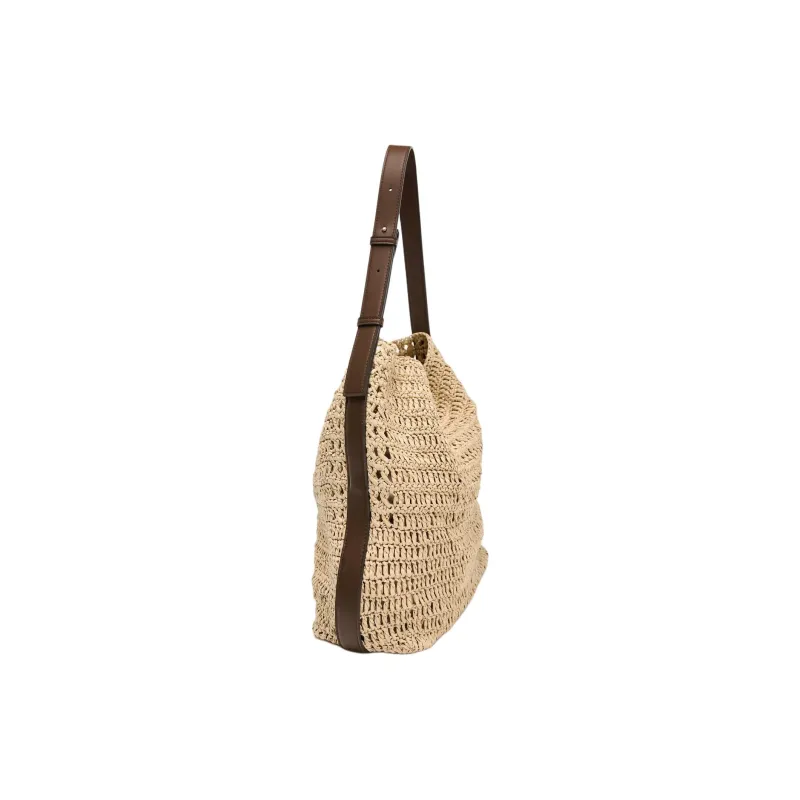 ZARA Cellulose Material Bucket Bag, Shoulder Bag Tubas Women's Light Beige-2