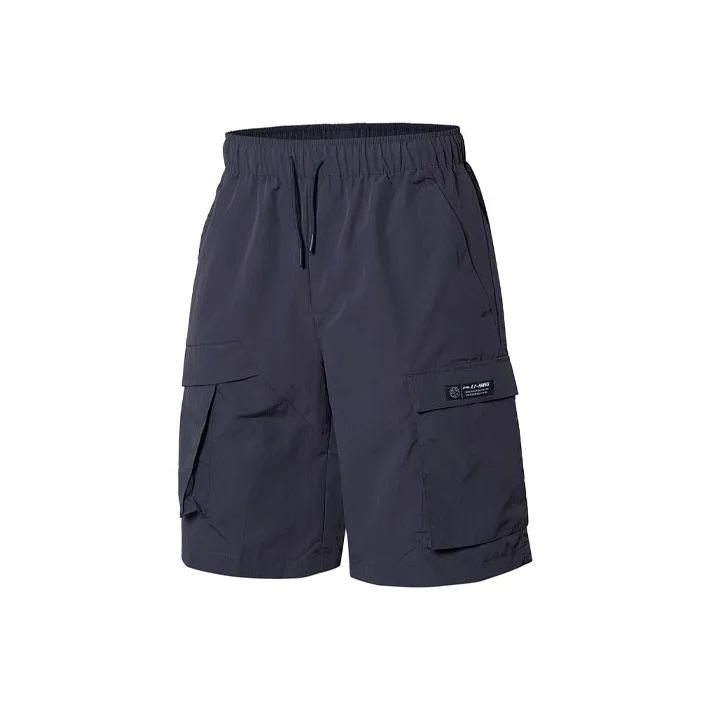 LINING Sports Fashion Collection Casual Shorts Men Dark Purple Gray-0