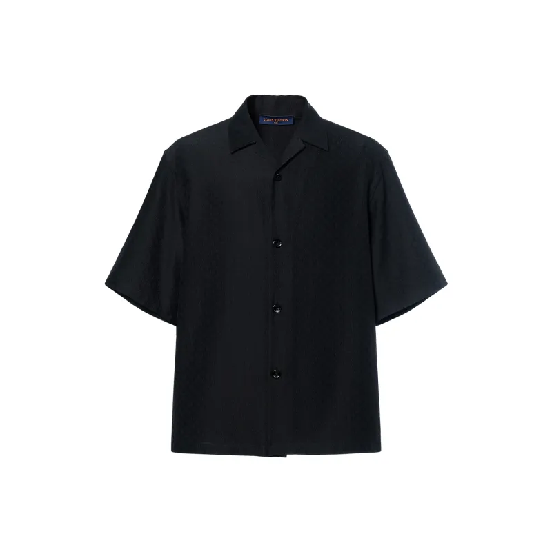 LOUIS VUITTON Mini Monogram Silk-Cotton Blend Short-Sleeved Shirt-0
