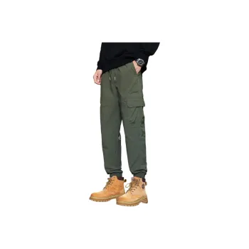 Tonlion Casual Pants Unisex Army Green