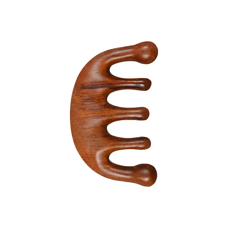 Gentle Welcome Sandalwood Antler Rake With Large Tooth Width Comb Massage-2