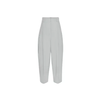 Jacquemus FW24 Curved Pleated Pants Suit Trouser Men's Light Grey/Light Gray