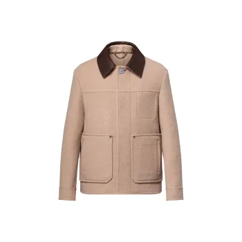 LOUIS VUITTON Double Face Silk And Wool Blend Chic Workwear Blouson