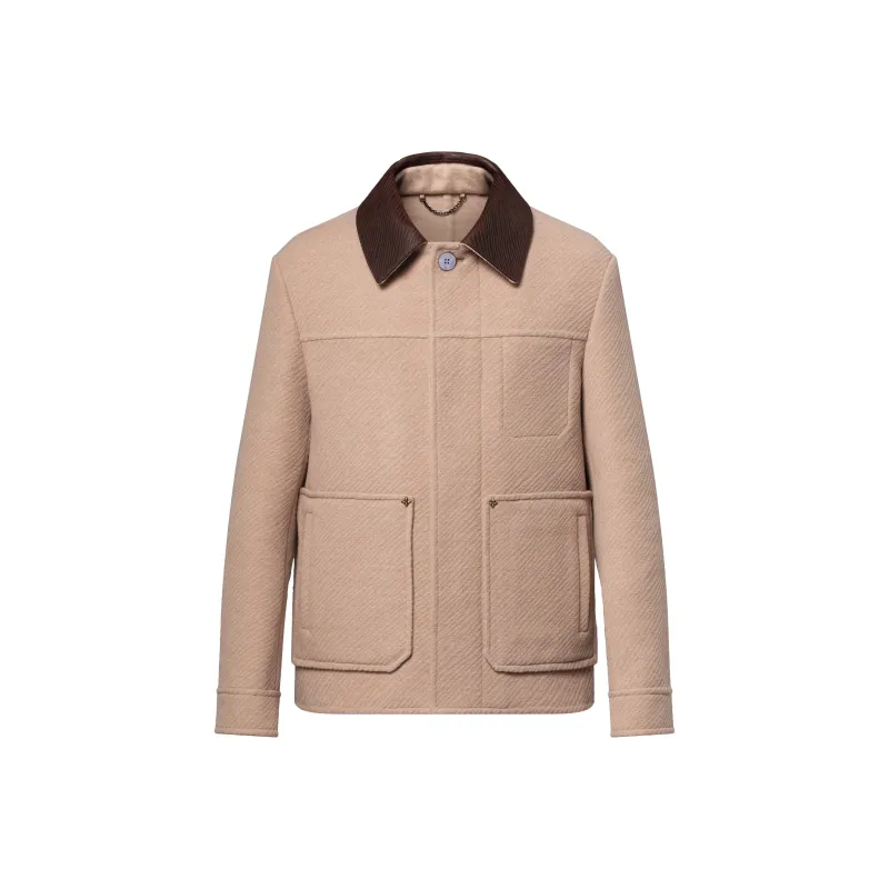 LOUIS VUITTON Double Face Silk And Wool Blend Chic Workwear Blouson-0