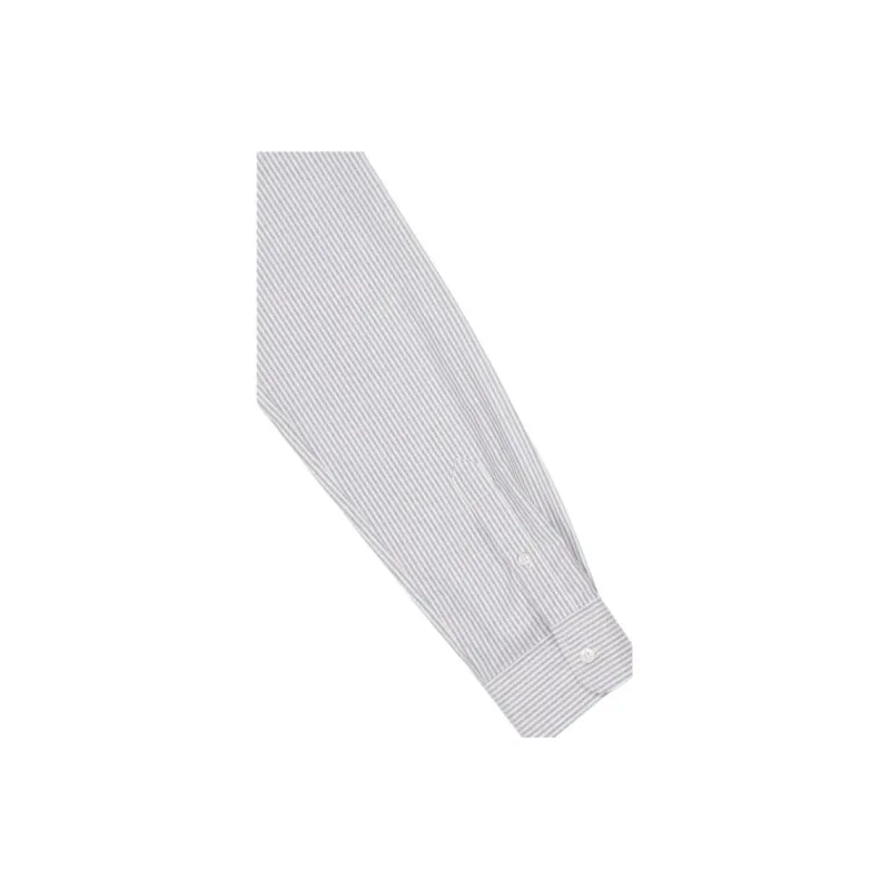 Ami Paris Ami De Coeur Logo Embroidered Pinstriped Shirt-3