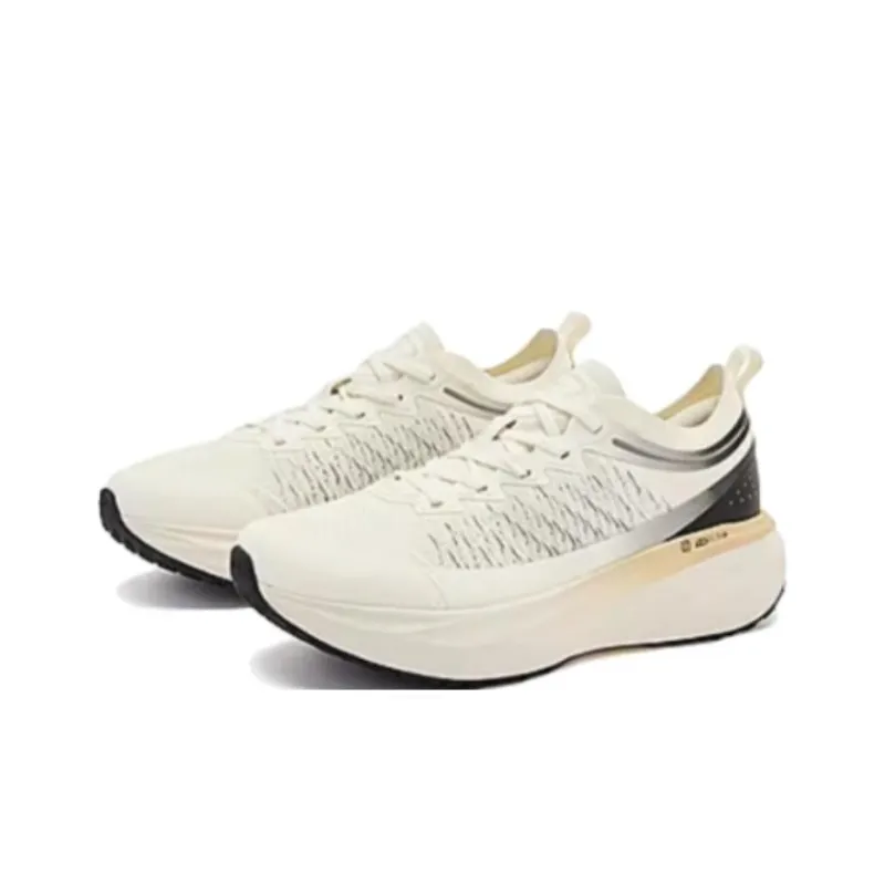 QIAODAN Cushioning Low Top Running Shoes Women's Beige Black-2