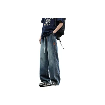 Warrior Huichao Riding The Wind Collection Jeans Unisex Turquoise Iron Green