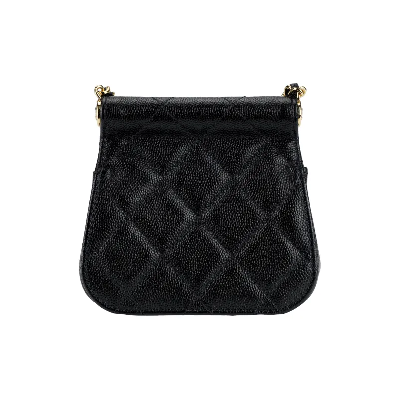 CHANEL 22K Autumn And Winter Caviar Cow Leather Mini Bag, One Shoulder Crossbody Clutch Mini Women's Black-2