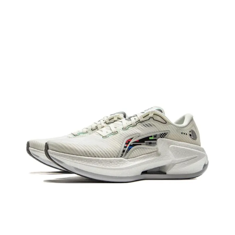 LiNing Liuliu 8 Cushioning, Slip Resistant, And Abrasion Resistant Low Top Casual Running Shoes Men's White Black-2