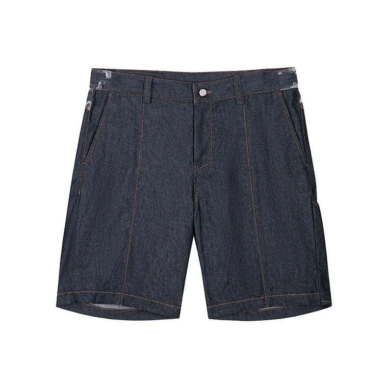 DAVID NAMAN Denim Shorts Men Navy Blue-0