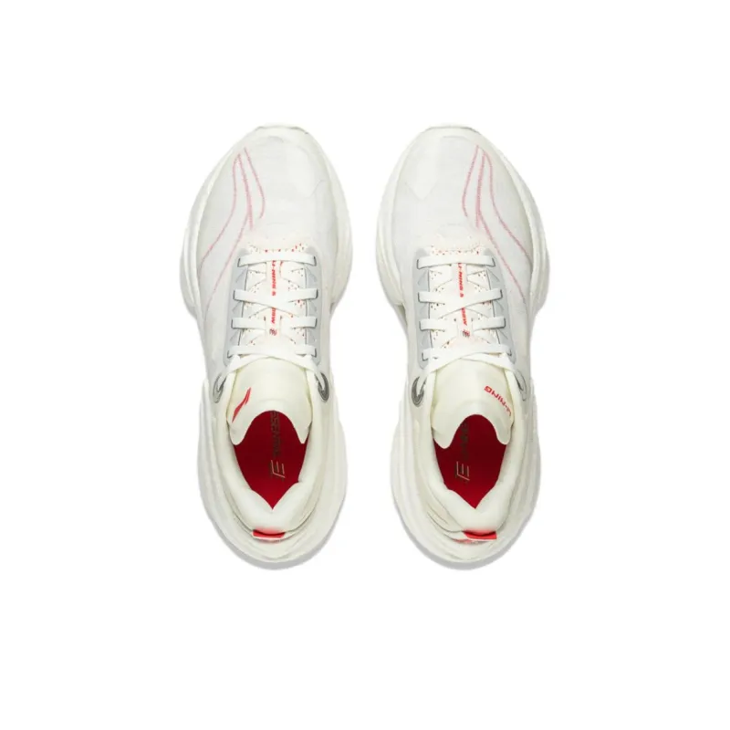 LiNing Shadow 3 ESSENTIAL Cushioning Support Rebound Low Top Casual Running Shoes Women's White Red-3