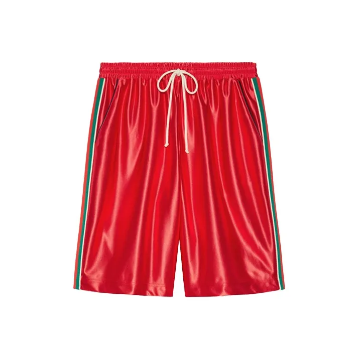 GUCCI Shiny Jersey Shorts With Web-0