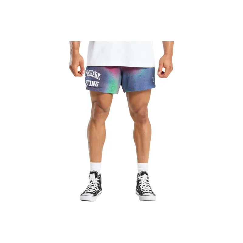 GYMSHARK PRINTED LIFTING MESH 5' SHORTS Casual Shorts Men's Purple-0