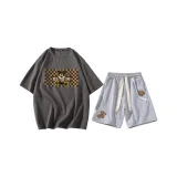 Clothing Set (Carbon Gray Short-Sleeved Shirt+Heather Gray Shorts)
