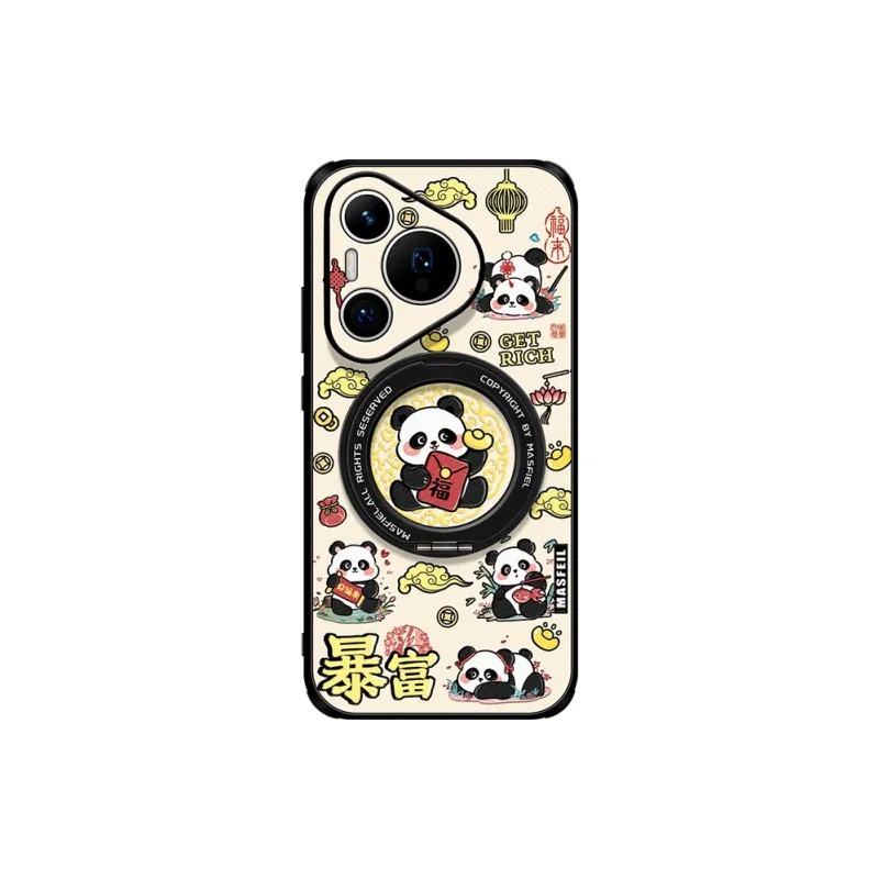 Marsfield TPU Material 360 Rotating Magnetic Stand Red Bag Panda Phone Cases Case Compatibility Huawei P70/P70 PRO-2
