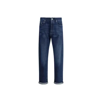 Brunello Cucinelli Logo Patch Straight Leg Jeans