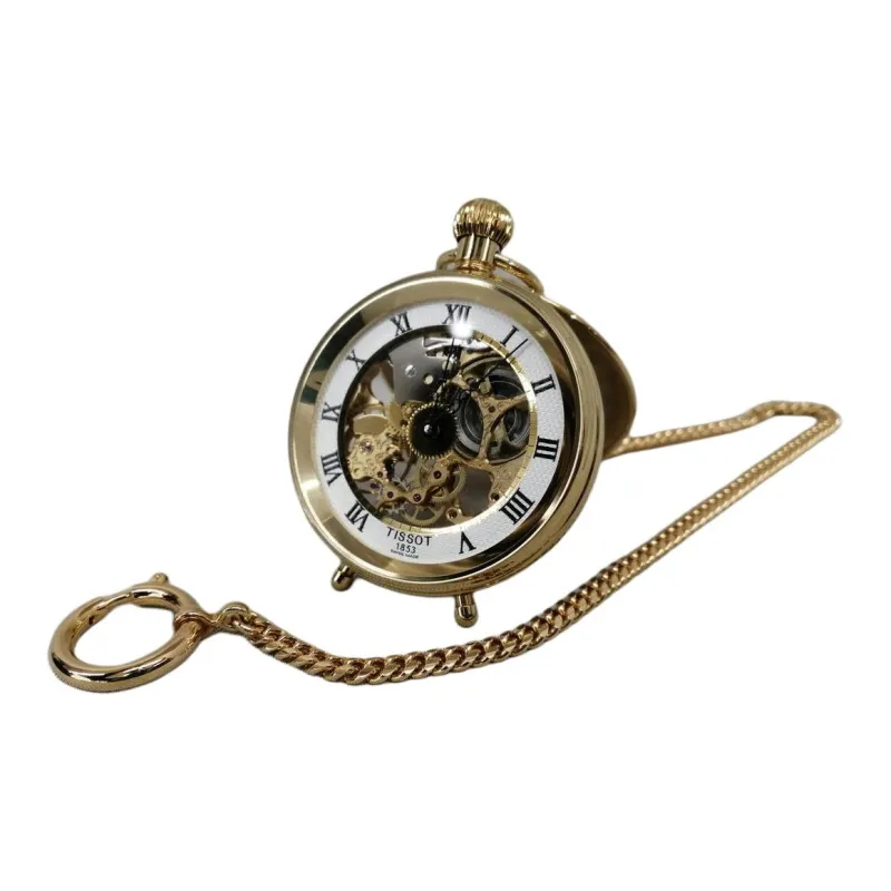 TISSOT Mechanical Movement Brass Pocket Watch 49mm Unisex Silver-2